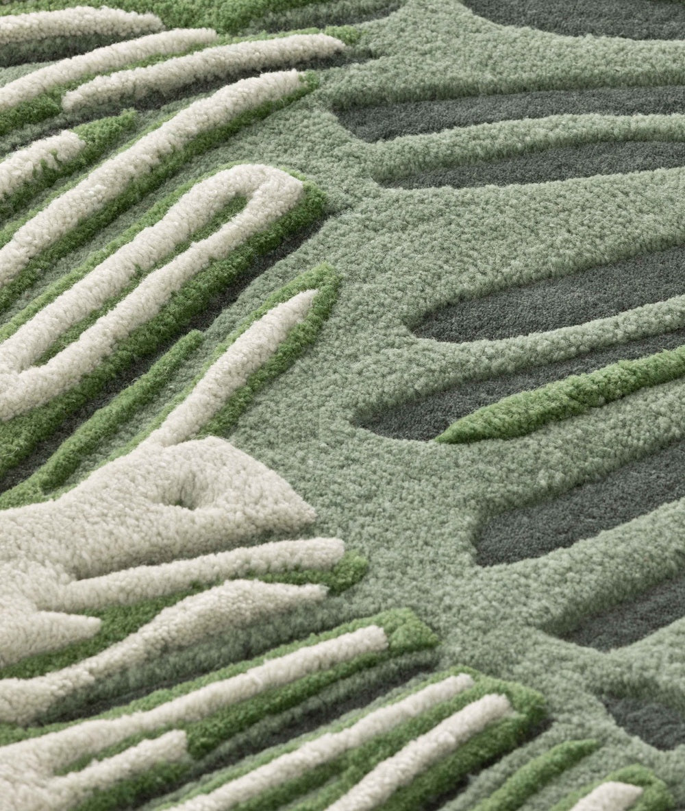 Design vloerkleed Gan Rugs Botanica Green detail