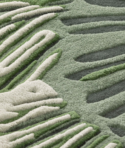 Design vloerkleed Gan Rugs Botanica Green detail