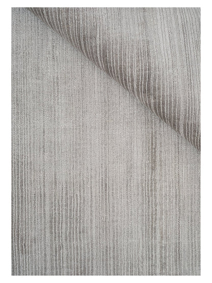 Fijn viscose vloerkleed Cleo Grey closeup