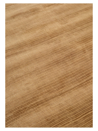 Fijn viscose vloerkleed Cleo Ochre closeup