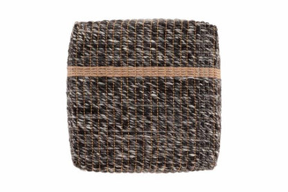 Gan Rugs Poef Reversible Black bovenkant