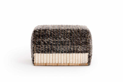 Gan Rugs Poef Reversible Black voorkant