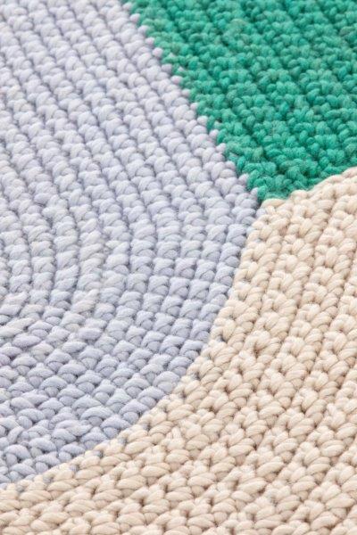 Gan Rugs The Crochet Collection Mono Blue detail