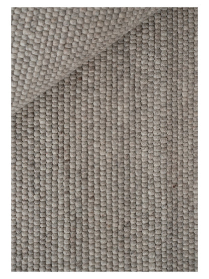 Geweven Wollen vloerkleed Ankie Grey close-up