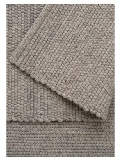 Geweven Wollen vloerkleed Ankie Grey close-up 1