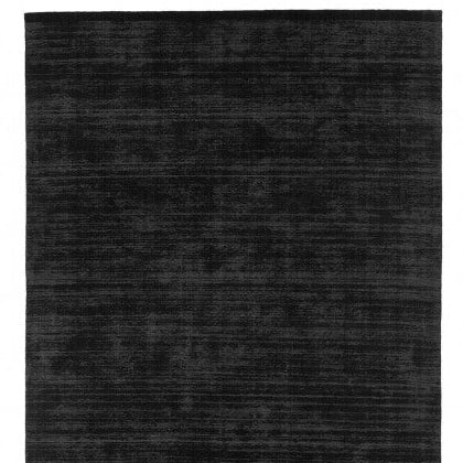 Geweven wollen vloerkleed glossy Lot Houtskool 