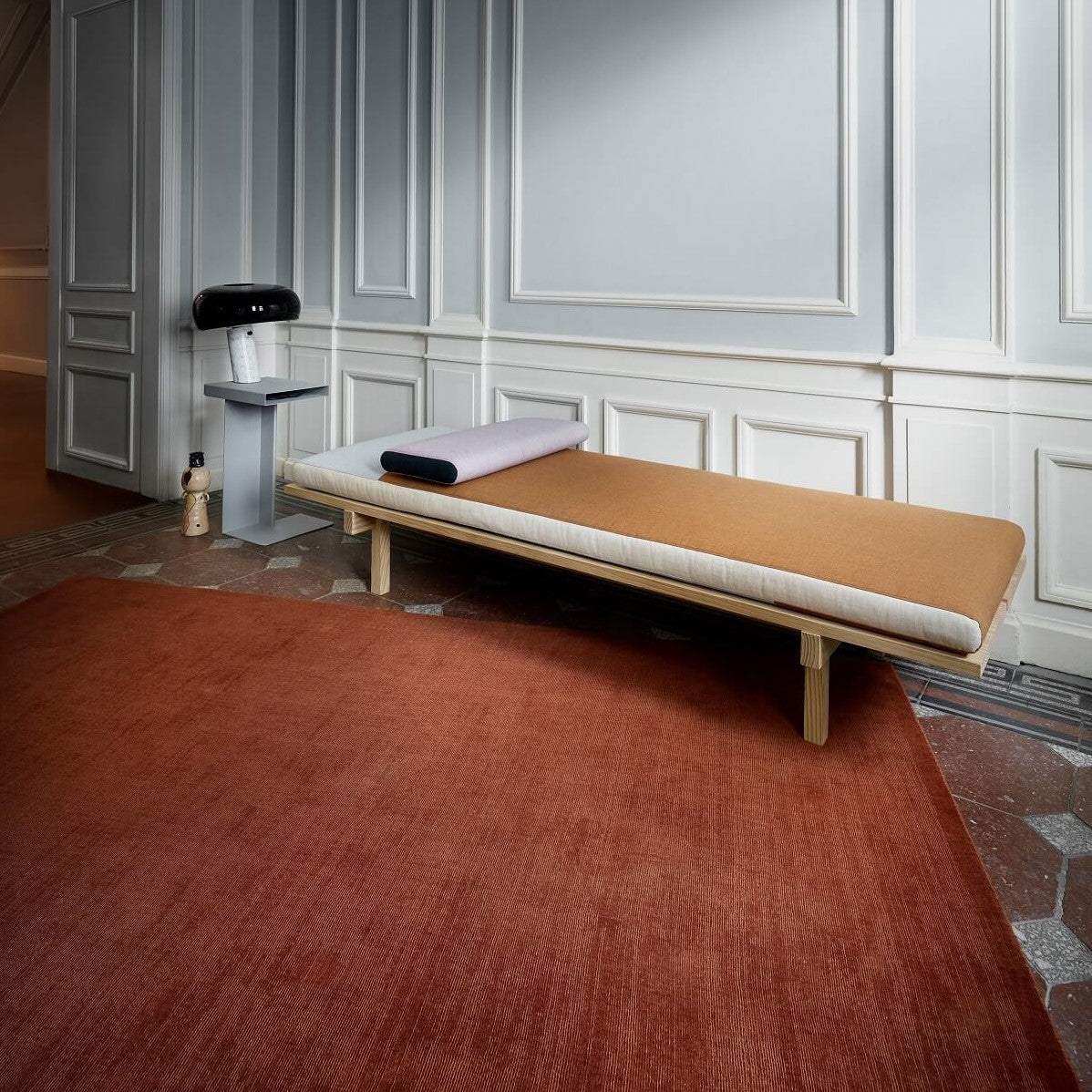 Geweven wollen vloerkleed glossy Lot Terra Interieur