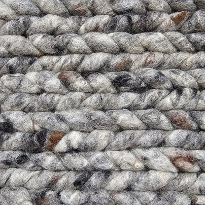 Grof Handgeweven Wollen Vloerkleed Lena Donkergrijs 04