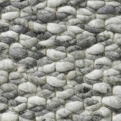 Grof handgeweven wollen vloerkleed Karlijn Mix Grijs