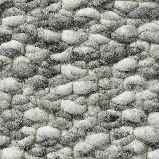 Grof handgeweven wollen vloerkleed Karlijn Mix Grijs
