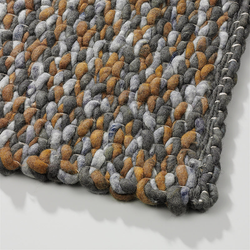 Grof handgeweven wollen vloerkleed Karlijn Mix Herfst detail