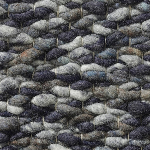 Grof handgeweven wollen vloerkleed Karlijn Mix Jeans