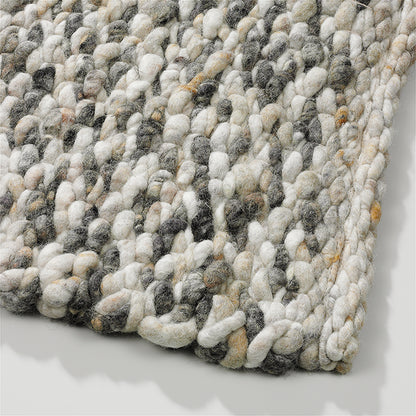 Grof handgeweven wollen vloerkleed Karlijn Mix Natuur detail