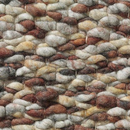 Grof handgeweven wollen vloerkleed Karlijn Mix Roest 