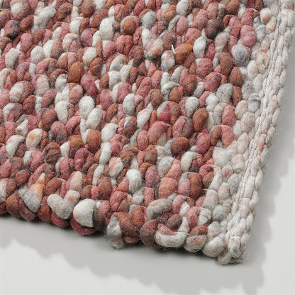 Grof handgeweven wollen vloerkleed Karlijn Mix Velvet detail