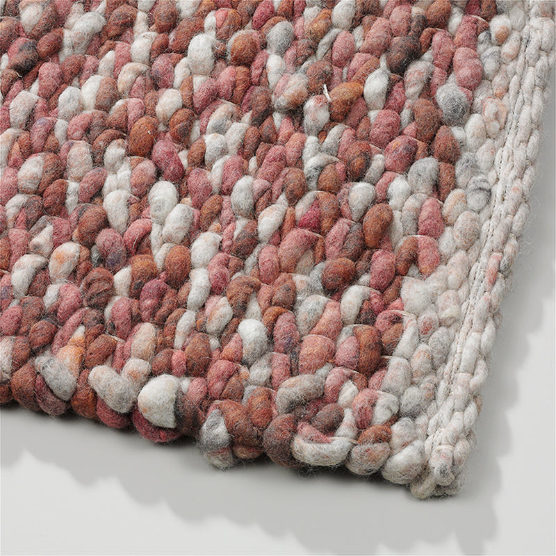 Grof handgeweven wollen vloerkleed Karlijn Mix Velvet detail