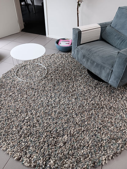 Grof rond wollen vloerkleed Tatum Ocean Mix 05 interieur