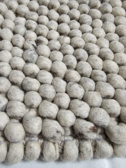 Grof wollen vloerkleed Marit Offwhite 01 closeup