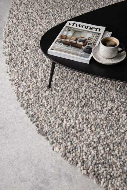 Grof wollen vloerkleed Tatum Beige 02 sfeer