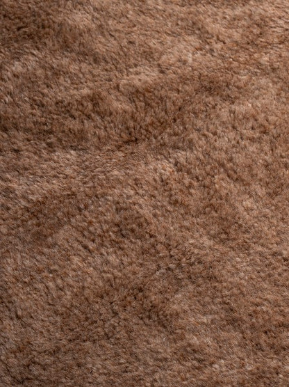 Hand Geknoopt Wollen Vloerkleed Woodnotes Uni Ivory Camel closeup