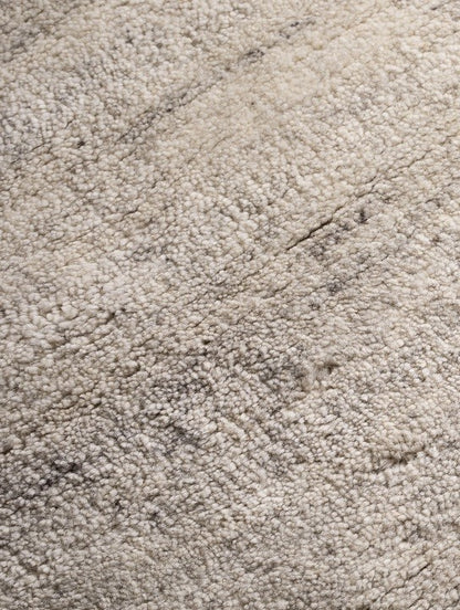 Hand Geknoopt Wollen Vloerkleed Woodnotes Uni Ivory White closeup