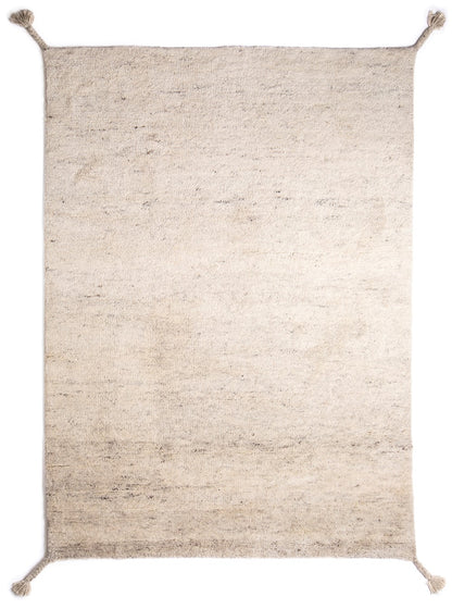 Hand Geknoopt Wollen Vloerkleed Woodnotes Uni Ivory White volledig