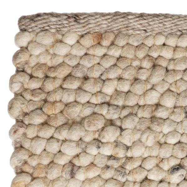 Handgeweven Wollen vloerkleed Franka Greige 002