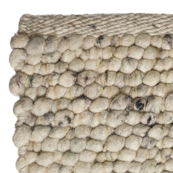 Handgeweven Wollen vloerkleed Franka Grijs 003