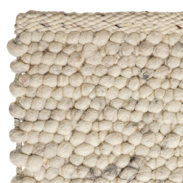 Handgeweven Wollen vloerkleed Franka Offwhite 001 Details 