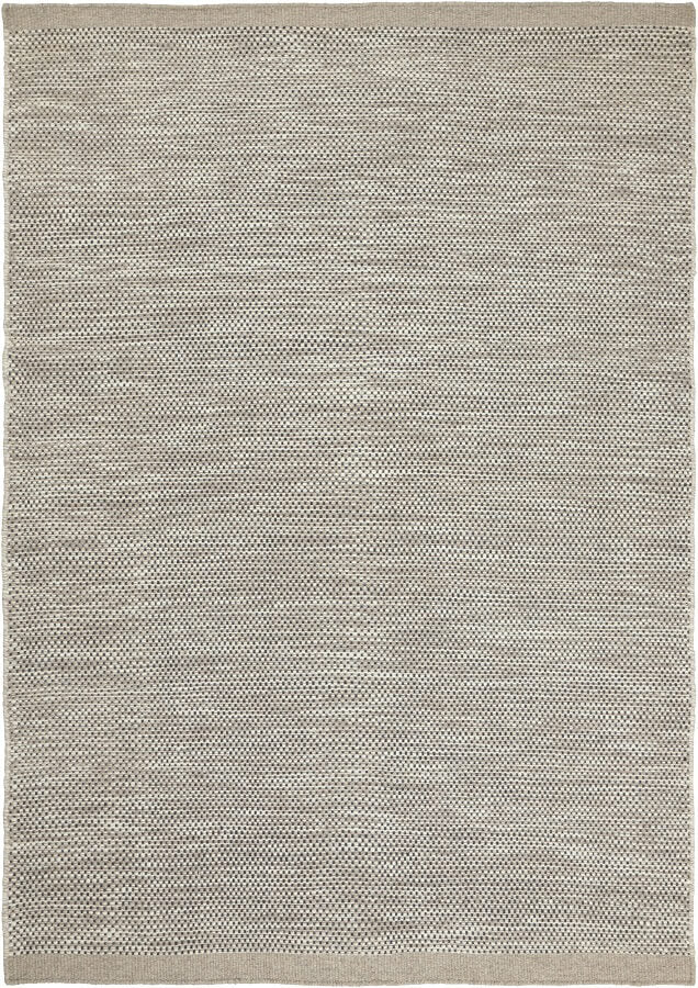 Handgeweven vlak wollen vloerkleed Anna Taupe
