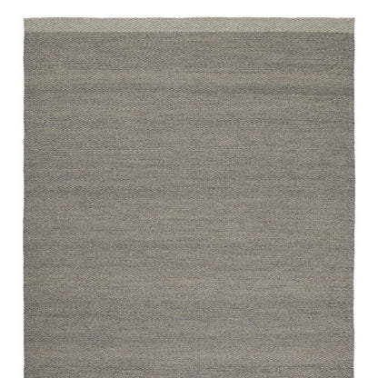 Handgeweven vlak wollen vloerkleed Fay Grey