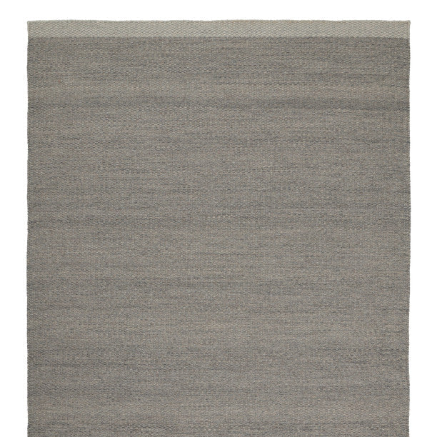 Handgeweven vlak wollen vloerkleed Fay Grey