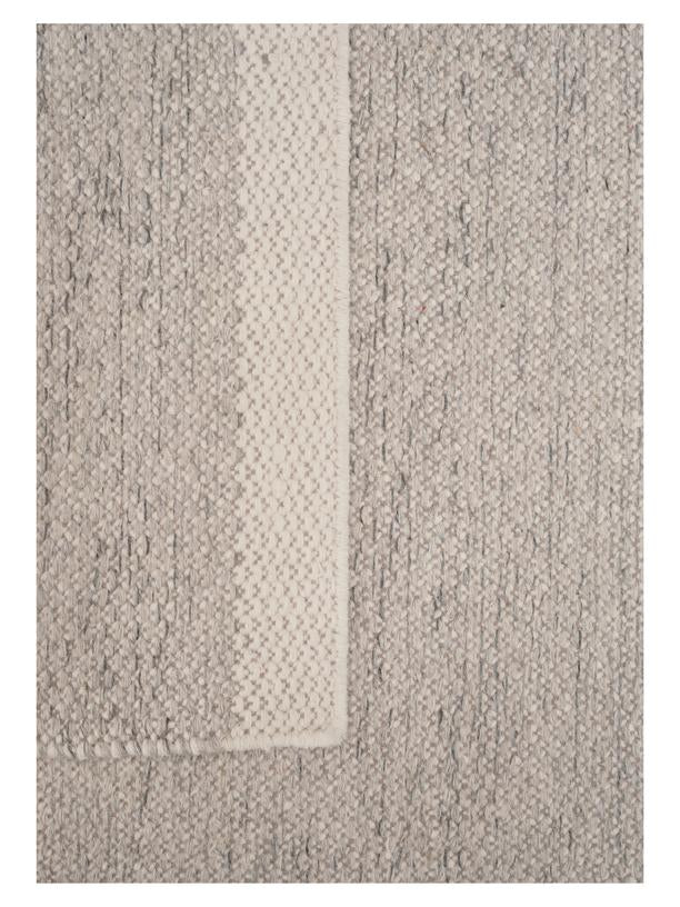 Handgeweven vlak wollen vloerkleed Fay Marble detail