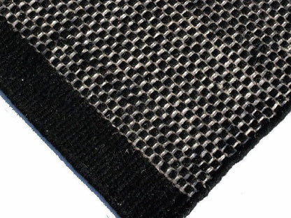 Handgeweven wollen vloerkleed Anna Natural Black closeup