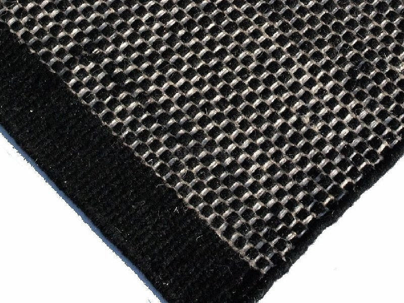 Handgeweven wollen vloerkleed Anna Natural Black closeup