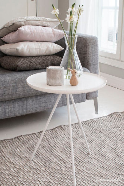 Handgeweven wollen vloerkleed Anna Natural Light Grey interieur