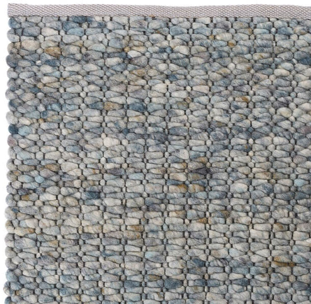 Handgeweven wollen vloerkleed Filou Mint 24