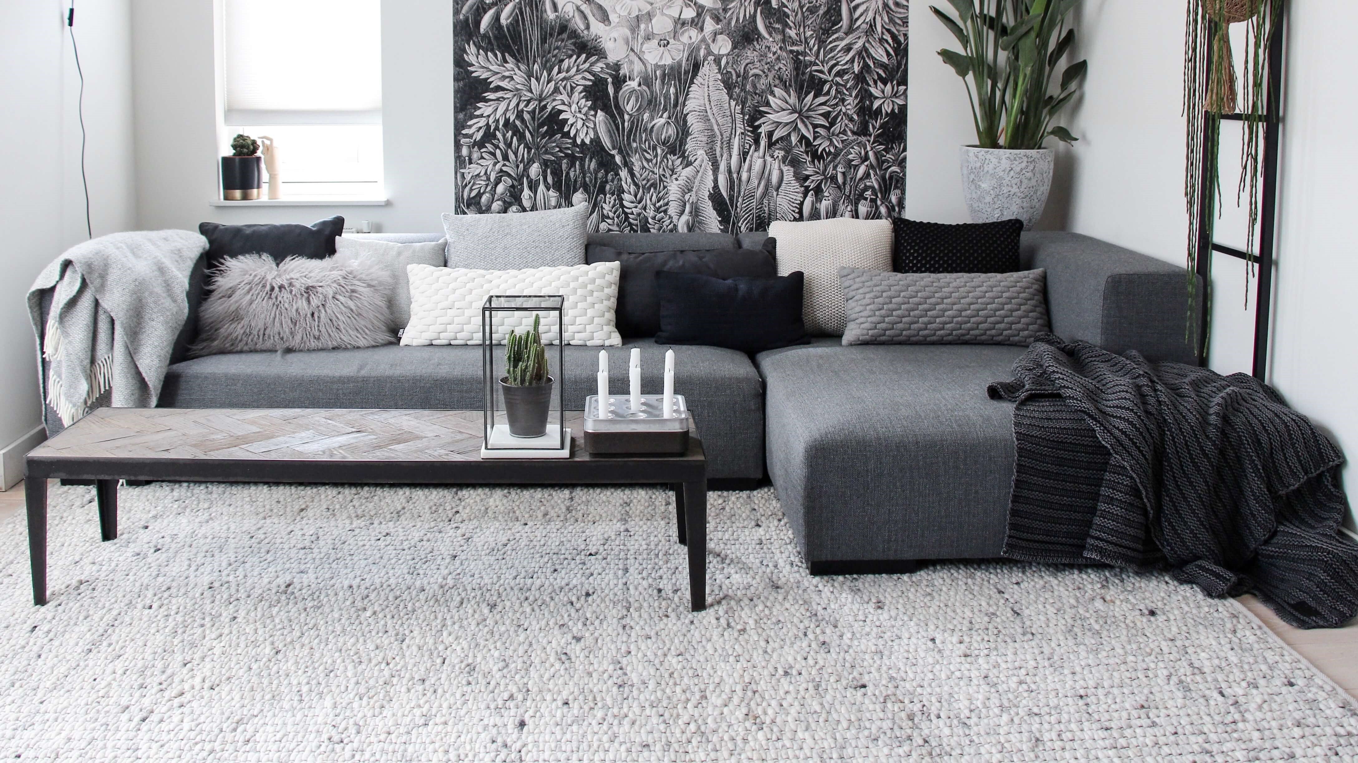 Handgeweven wollen vloerkleed Filou Offwhite Mix 05 detail 2