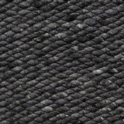 Handgeweven wollen vloerkleed Lisanne Antraciet 434