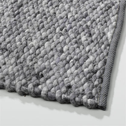Handgeweven wollen vloerkleed Lisanne Donkergrijs 432 detail