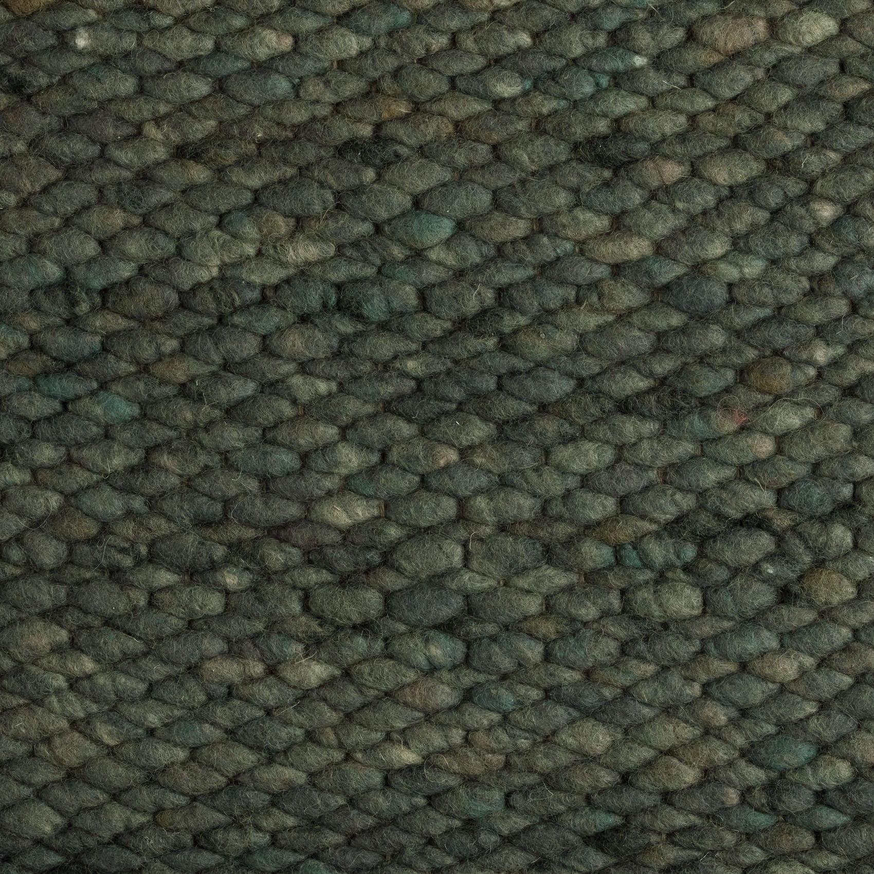 Handgeweven wollen vloerkleed Lisanne Donkergroen 348