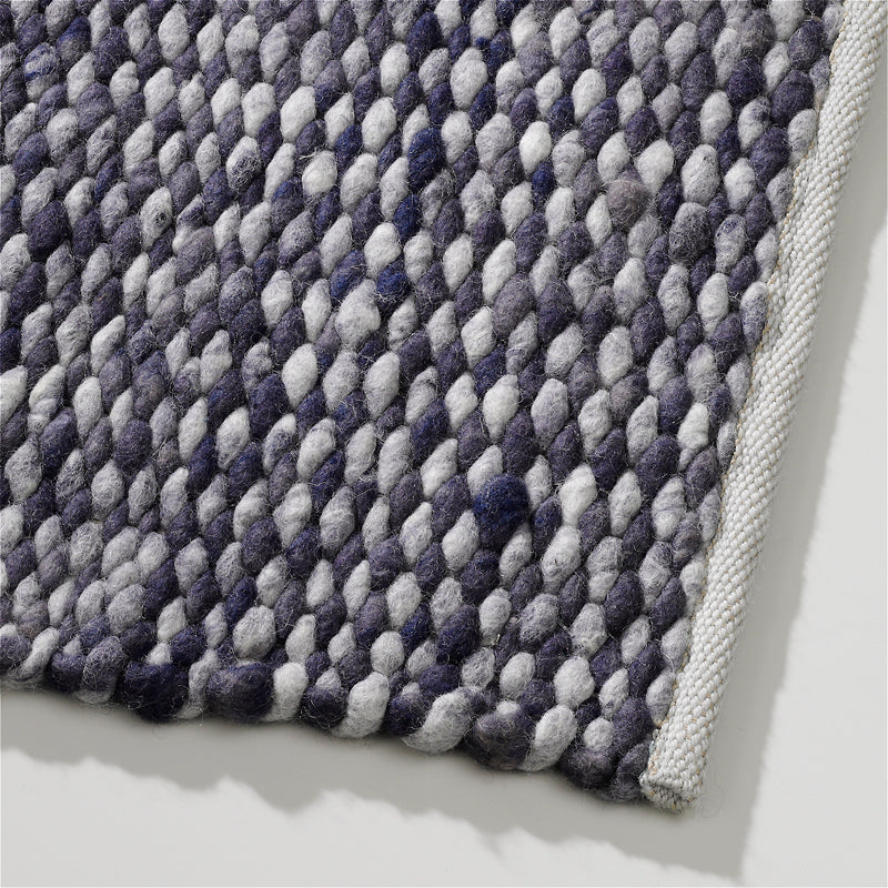 Handgeweven wollen vloerkleed Lisanne Dusk 475+Denim 459