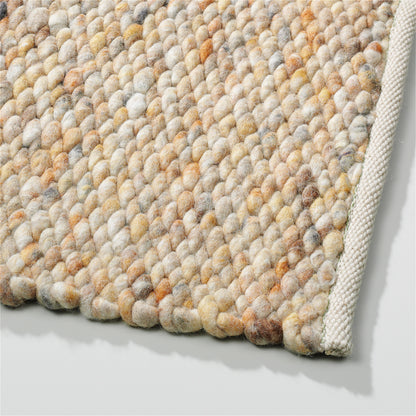 Handgeweven wollen vloerkleed Lisanne Honing 423 detail