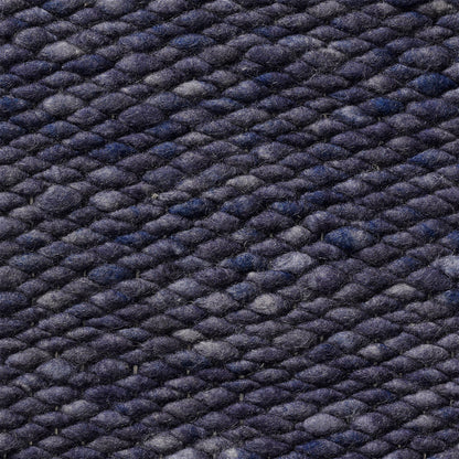 Handgeweven wollen vloerkleed Lisanne Jeans 459