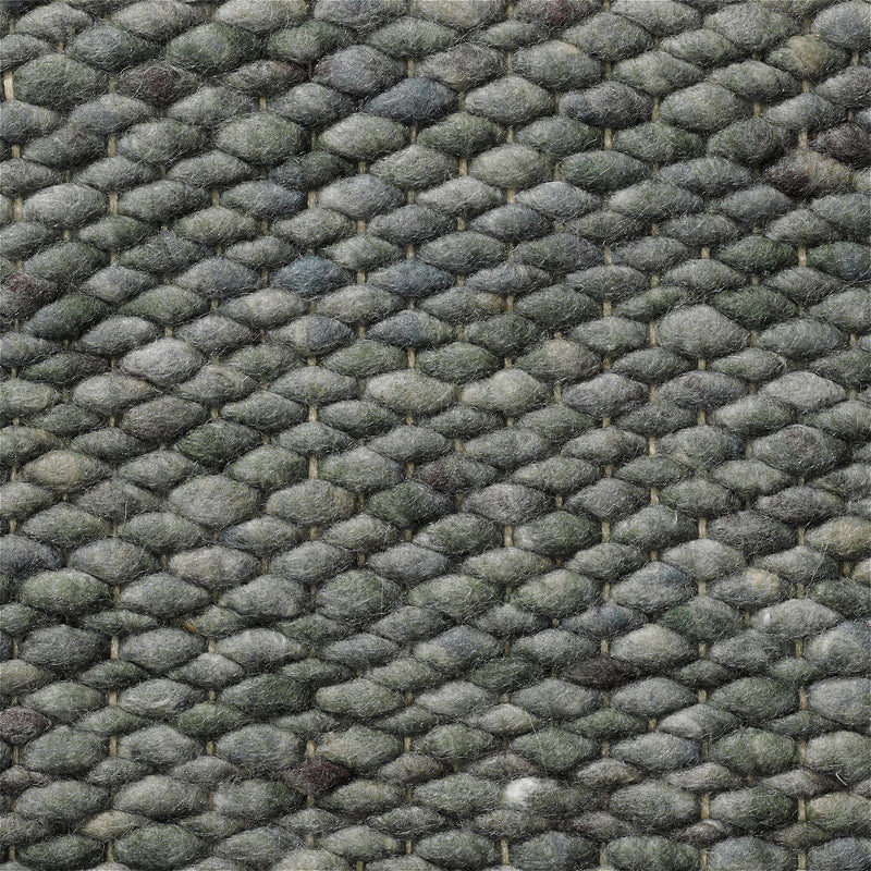 Handgeweven wollen vloerkleed Lisanne Legergroen 448