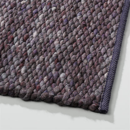 Handgeweven wollen vloerkleed Lisanne Lila Paars 499 detail