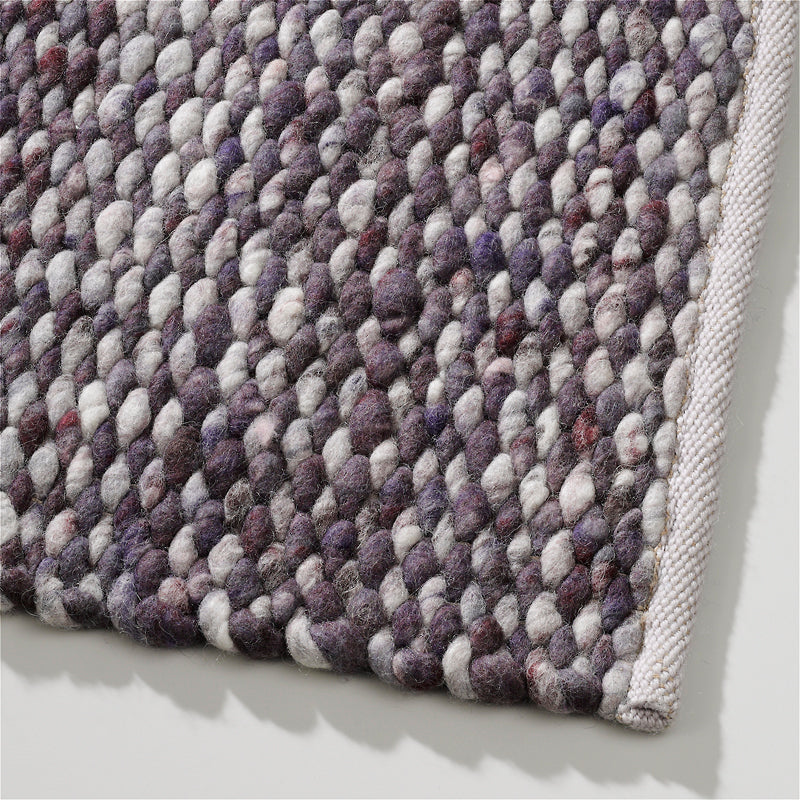 Handgeweven wollen vloerkleed Lisanne Mix Lavender 491+Purper 499 detail