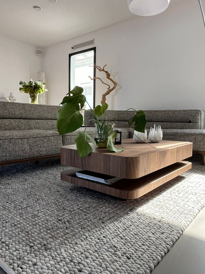 Handgeweven wollen vloerkleed Lisanne Mix Snow 430 + Cement 332 sfeer