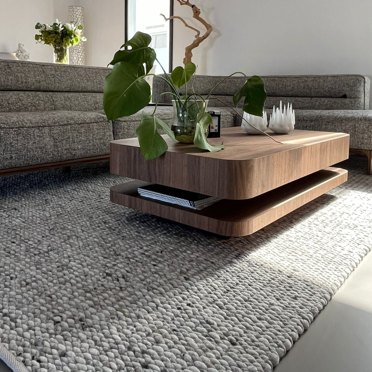 Handgeweven wollen vloerkleed Lisanne Mix Snow 430 + Cement 332 sfeer