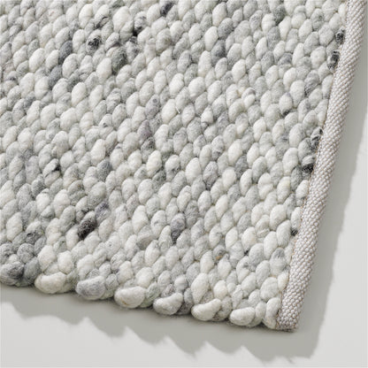 Handgeweven wollen vloerkleed Lisanne Mix Snow 430 + Dawn 446 detail